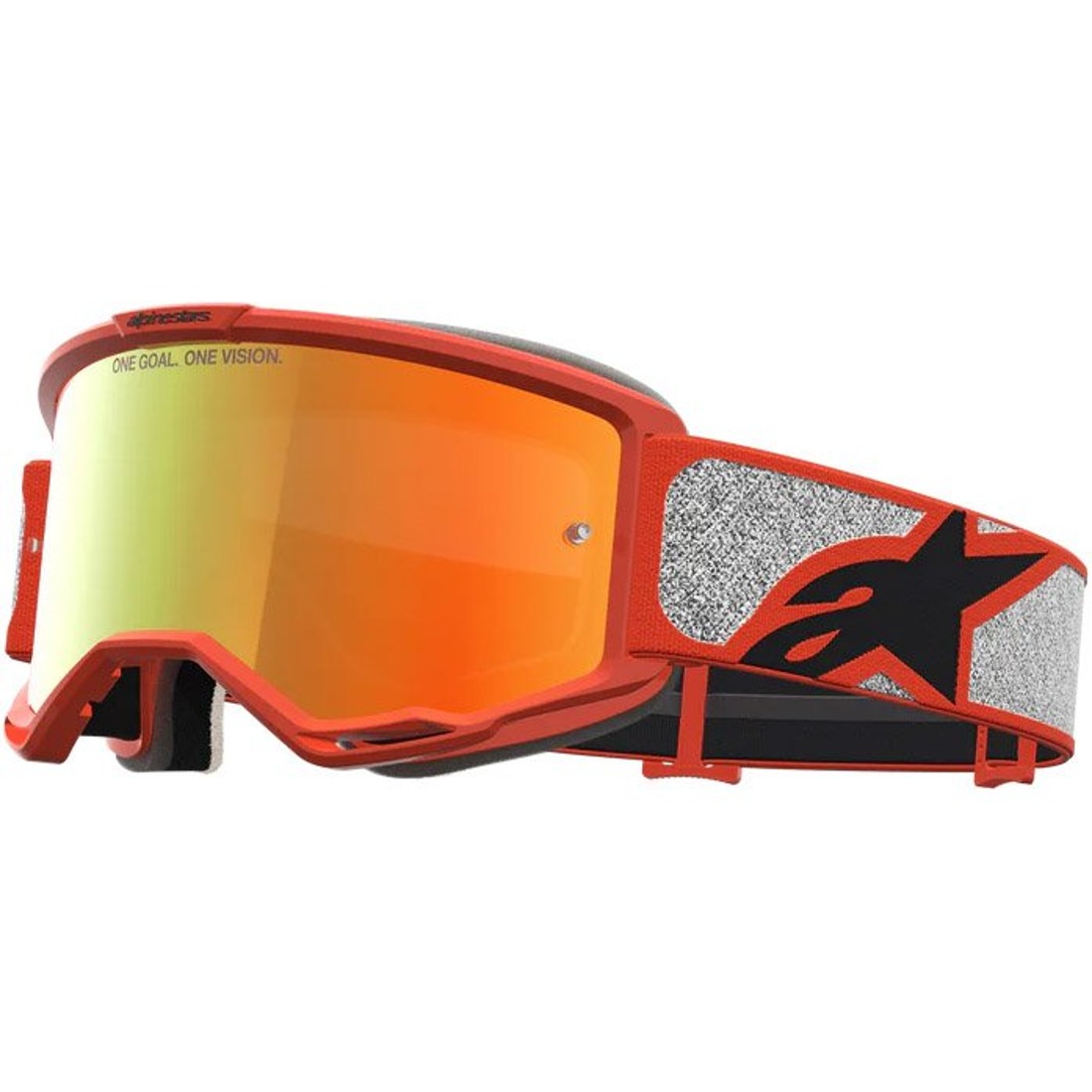 Maschera cross Alpinestars Vision 5 Rora Silver Arancione