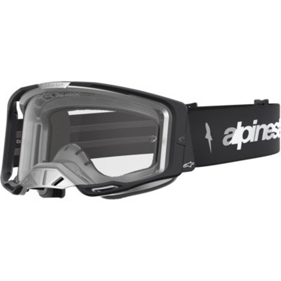 Maschera cross Alpinestars Vision 8 Amber Nero Argento Mirror