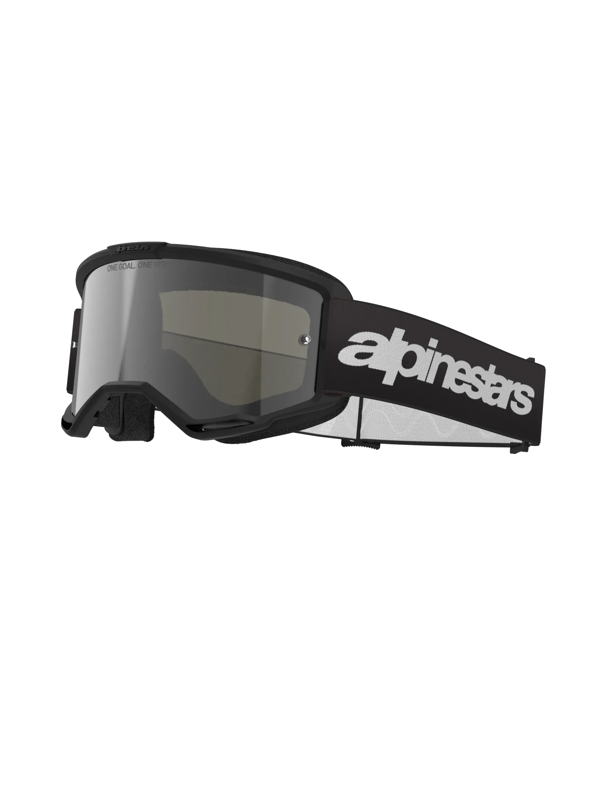 Maschera cross Alpinestars Vision 3 Wordmark Nero Mirror Silver