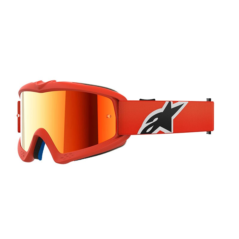 Maschera cross enduro bimbo Alpinestars Vision Youth Vesta Arancio Silver Mirror