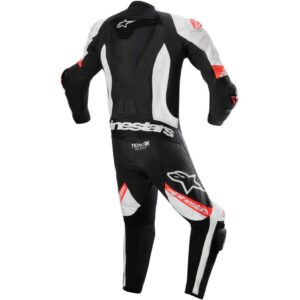 Tuta moto intera Alpinestars Missile V2 Ward Nero Bianco Rosso Fluo