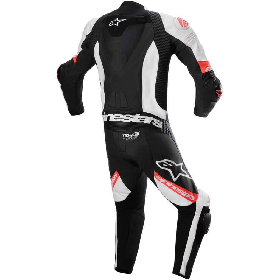 Tuta moto intera Alpinestars Missile V2 Ward Nero Bianco Rosso Fluo